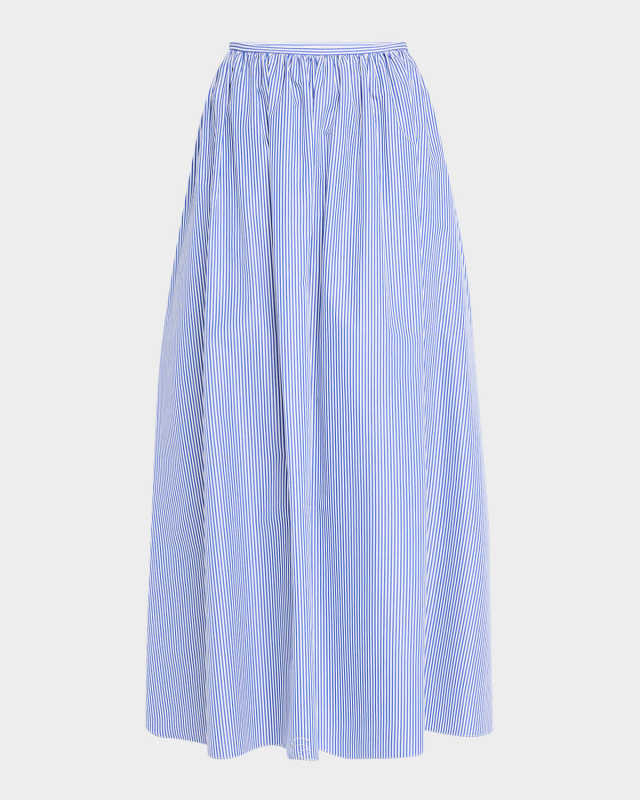 Gathered-Waist Striped Skirt